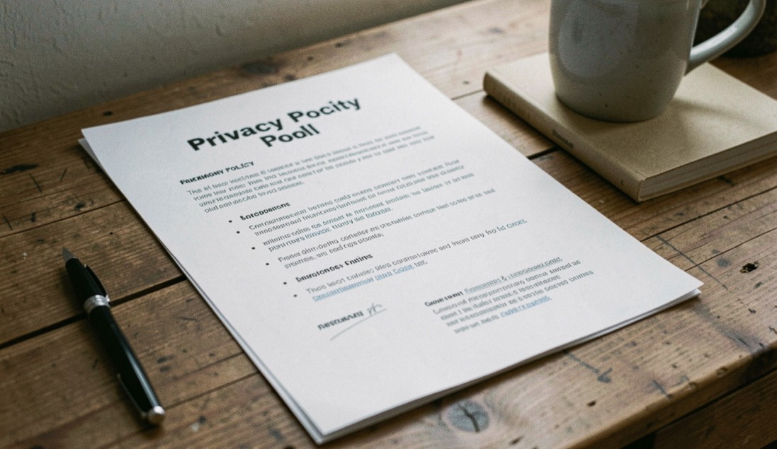 A documentary still life representing privacy policy